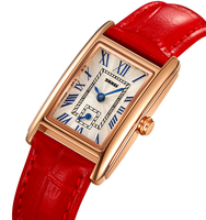Jam Tangan Wanita Kulit Kecil Modis Quartz SKMEI 2297 Arloji Wanita Mewah Retro Angka Romawi Kualitas Emas