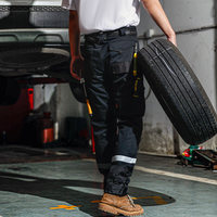 Celana Kerja Unisex Hitam Lainnya Tahan Aus dengan Strip Reflektif untuk Perbaikan Otomotif, Pertambangan, Pemeliharaan, Pabrik, Bengkel Model T780
