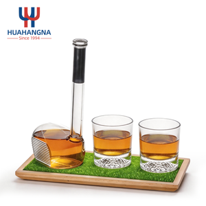 Unique Hand-Blown Golf Club Whiskey Decanter Set with Glasses Lead-Free High Borosilicate Glass <b>Wine</b> Carafe for Lovers Gift - Product Image 2
