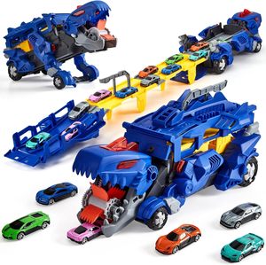 Jouet de transport à friction EPT pour tout-petits, <span class=keywords><strong>camion</strong></span> monstre dinosaure de course avec 2 voitures - Product Image 1