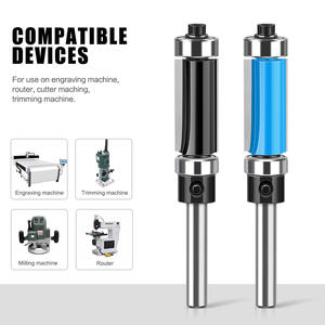 1/4inch und 6mm Runds chaft oben und unten Lager Unterputz Gerade Fräser Bits 2 Flöten Gerade Muster Holz bearbeitungs werkzeuge - Product Image 6