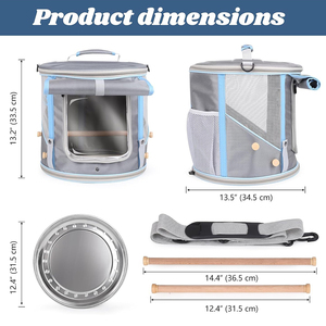 Sac à dos de transport pour oiseaux rond avec fenêtre transparente pour perroquets, calopsittes, agapornis – Cage de transport cylindrique pour animaux de compagnie - Product Image 3