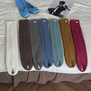 नए सफेद पैर के गर्म महिलाओं शरद ऋतु सर्दियों की ऊन-लाइन मोटी गर्म ऐक्रेलिक/पॉलिएस्टर/नायलॉन बहुमुखी बैले शैली ठोस - Product Image 2