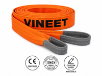 Sangle de levage en polyester double plis à œillets plats, norme EN 1492-1, 10 tonnes, sur mesure OEM, avec facteur de sécurité 7:1 pour grue
