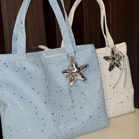 Nouveau sac fourre-tout en toile de style coréen, grande capacité, avec fermeture éclair, polyvalent et décontracté, sac à bandoulière