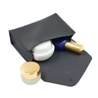 Pochette de rangement pliable en cuir PU pour documents, avec fermeture ouverte, idéale pour les voyages
