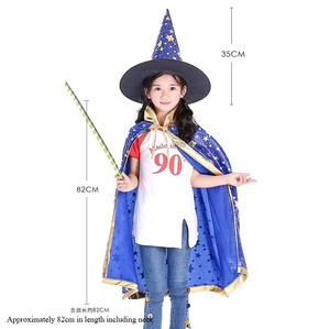 Capa <span class=keywords><strong>de</strong></span> Mago para Niños, Sombrero <span class=keywords><strong>de</strong></span> Cinco Estrellas, Disfraz <span class=keywords><strong>de</strong></span> Bruja Pequeña para Halloween, Disfraces <span class=keywords><strong>de</strong></span> Cosplay <span class=keywords><strong>de</strong></span> Mago, <span class=keywords><strong>Ropa</strong></span> para Actuaciones en Fiestas Escolares y Festivales - Product Image 6