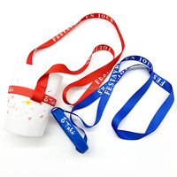 Longe de cou en silicone avec logo personnalisé en gros avec crochet porte-gobelet coloré pour bouteille d'eau et verre à bière pour café