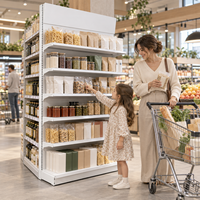 Étagère de supermarché robuste à un seul côté, gondole de magasin d'alimentation, présentoir de vente au détail, unité murale commerciale réglable