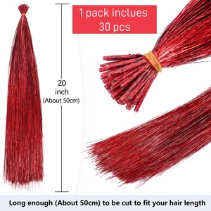 High Quality Girl Hair Accessories Wholesale Sparkle Hair <strong>Tinsel</strong> 20inch Fashionable Hair Extension Accessories for Daily Party - Product Image 3