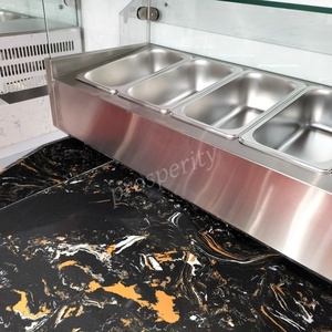 Table de préparation de salades réfrigérée statique de 1500 mm avec protection en verre et armoire réfrigérée pour bar à salades commercial - Product Image 5