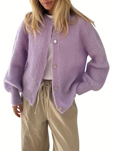 Cardigan Tinta Unita King Mcgreen Star in Colori Pastello, Stile Maglione per Donna, Maglione Lavorato a Maglia per Vacanze e Street Style - Product Image 3