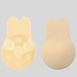 Mei Xiao Ti HQ-RB01 Invisible Adhesive Reusable Nipple Cover Skin-Friendly Breathable Rabbit Ears Breast Lift Tape Silicone Bra