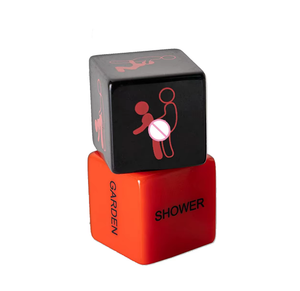 Yun 2cm rouge et noir combinaison anglais Couple <span class=keywords><strong>Action</strong></span> dés amusant en plastique et acrylique carré jeu fournitures avec Logo personnalisé - Product Image 6