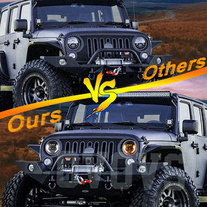 ไฟหน้า OVOVS <span class=keywords><strong>JK</strong></span> พร้อมไฟเลี้ยวสีเหลืองอำพัน ไฟ DRL สีขาว ขนาด 7 นิ้ว สำหรับรถจี๊ปแรงเลอร์ <span class=keywords><strong>JK</strong></span> ปี 07-18 และรถจี๊ปแรงเลอร์ TJ ปี 97-06 - Product Image 4