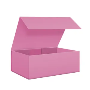 Бесплатный образец экологически чистые Индивидуальные складные магнитные бумажные упаковочные розовые картонные коробки на заказ