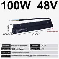Alimentation magnétique encastrée MWISH 48V 100W 200W pour rail lumineux, 220V AC-DC, pour montage en surface ou encastré
