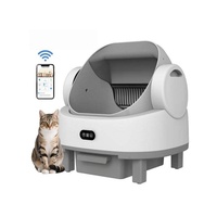 Grande litière automatique pour chat de 65 L, nettoyage automatique, contrôle par application, toilette intelligente pour chat, nettoyage facile, contrôle des odeurs