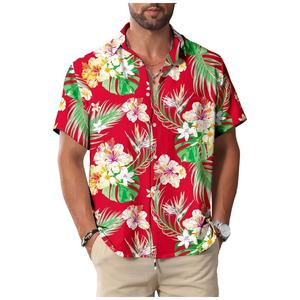 เสื้อเชิ้ตลำลองแขนสั้นติดกระดุมสำหรับผู้ชายเสื้อเชิ้ตลำลองสไตล์ฮาวายสำหรับฤดูร้อน - Product Image 2