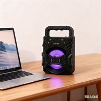 Haut-parleur Bluetooth, Subwoofer, Portable Haute Puissance pour Voiture et Maison avec Éclairage Ambiant, Mini Haut-parleur de Bureau