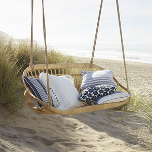 عالية الجودة فناء حديقة بوهو فندق الاستوائية السقف مزدوجة اثنين من مقاعد الحب مقعد الخيزران الطبيعي قصب الروطان كرسي متأرجح معلق - Product Image 6