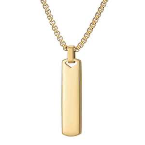Collar con Colgante Rectangular de Acero Inoxidable de 40 mm, Geométrico, Unisex, Joyería para Regalo - Product Image 4
