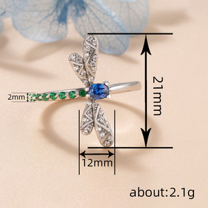 Anello con Design a Libellula, Stile Colorato, Anello da Dito per Donne - Product Image 4