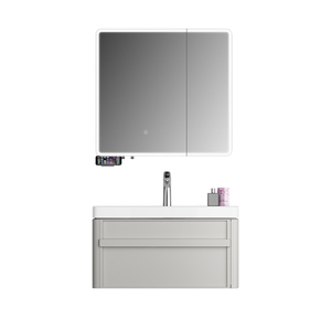 Mueble de Baño Moderno de Pared con Lavabo de Cerámica, Mueble de Baño Mural con Acabado Lacado para Baños - Product Image 1
