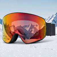 Lunettes de ski anti-buée en gros avec verres en polycarbonate UV400 et monture en TPU pour fabricants d'articles de sport