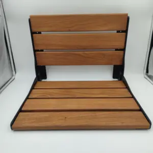 Moderno Teak legno pieghevole a parete sedile doccia a forma di U Silhouette panca montato per uso bagno