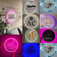 Lampu latar LED tanda iklan Ins lampu Neon Patch Etsy lintas batas akrilik tahan air DC 12V suasana huruf dapat diredupkan