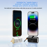 Batteries externes portables en gros pour montres, chargeurs sans fil, mini-câbles intégrés, alimentation mobile, charge rapide 22,5 W Type-C