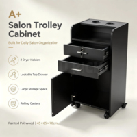 Chariot de rangement pour salon avec tiroirs verrouillables, porte-gobelets, chariot à outils pour salon de coiffure, équipement de beauté et de spa