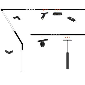 Lámpara de Riel Magnética LED, Riel de Alimentación Magnético 2010, 48V, Foco COB, Proyector Ajustable, Rejilla Empotrada, Superficie Negra - Product Image 6