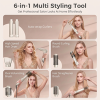 Nouvel ensemble de coiffure multifonction 6-en-1 détachable avec brosse soufflante et sèche-cheveux pour volume et coiffage