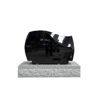 Monument commémoratif en granit noir serpentin avec design traditionnel américain pour statues de cimetière