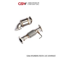 Silencieux d'échappement universel, son actif, en acier inoxydable, avec bouclier thermique, pour Hyundai fiesta 1.6T, MY 2018