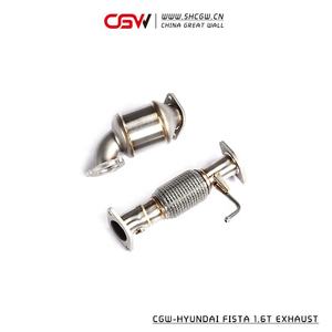 เสียงที่ใช้งานสแตนเลสดาวน์ไพพ์ที่มีโล่ความร้อนท่อไอเสียสำหรับ Hyundai Fista 1.6T MY 2018 - Product Image 3