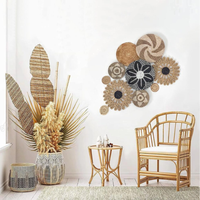 Offre Spéciale artisanat jonc de mer tenture murale assiettes pour la décoration de la maison vietnamien tissé jonc de mer mur panier décor décoration murale