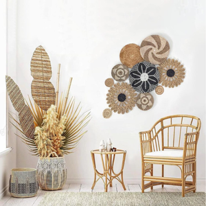 Offre Spéciale artisanat jonc de mer tenture murale assiettes pour la décoration de la maison vietnamien tissé jonc de mer mur panier décor décoration murale - Product Image 1