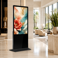 Kiosque numérique sur pied AIYOS pour intérieur, avec écran tactile en option et CMS, pour l'information des clients et la publicité dans les halls d'hôtel