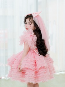 Robe princesse rose ailes de fée pour filles mignonnes et belles petites fleurs robe de travail ODM en couches pour enfants - Product Image 5