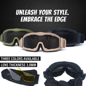 Gafas deportivas tácticas, lentes de PC de 3 mm de grosor, acolchado de esponja suave, a prueba de viento y arena, gafas protectoras para exteriores para caza y senderismo - Product Image 1