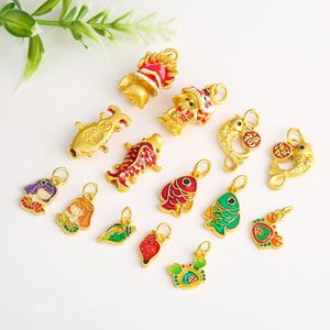 จี้ปลาคาร์ฟเคลือบทองแบบดั้งเดิม อุปกรณ์ตกแต่งเครื่องประดับ DIY สำหรับสร้อยข้อมือ สร้อยคอ ใช้ได้ทุกวันสำหรับทุกเพศ - Product Image 4
