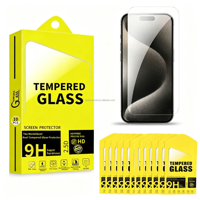 HD Clear Medium Aluminum Tempered Glass Screen Protector 10pcs Pack With Full Installation Kit for All Mobile Phones