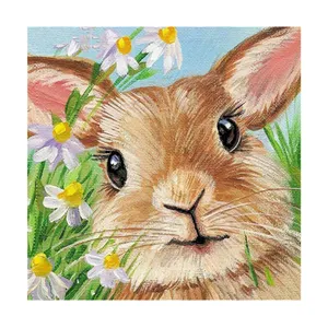 5d Adorable Rabbit Diamond Painting Kit Diy Full Drill Animal Diamond Embroidery Art Handicrafts For Friends