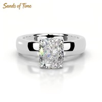 Bague moderne en argent 925 avec moissanite ovale de trois carats, profil solitaire, production OEM pour femmes