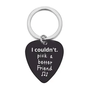 พวงกุญแจคาราไบเนอร์รูปหัวใจพร้อมจี้กีตาร์สแตนเลสแบบปรับแต่งได้ ขายดี น้ำหนักเบา - Product Image 6