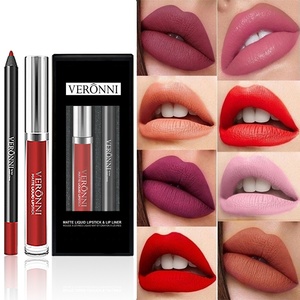 Kit de <span class=keywords><strong>rouge</strong></span> à lèvres liquide <span class=keywords><strong>mat</strong></span> 13 couleurs brillant à lèvres en velours imperméable et <span class=keywords><strong>crayon</strong></span> à lèvres - Product Image 2