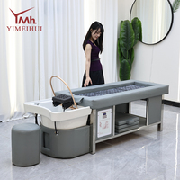 Lit de lavage de cheveux électrique personnalisable pour institut de beauté et salon, avec fonction spa et moxibustion